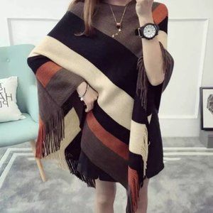 Striped poncho